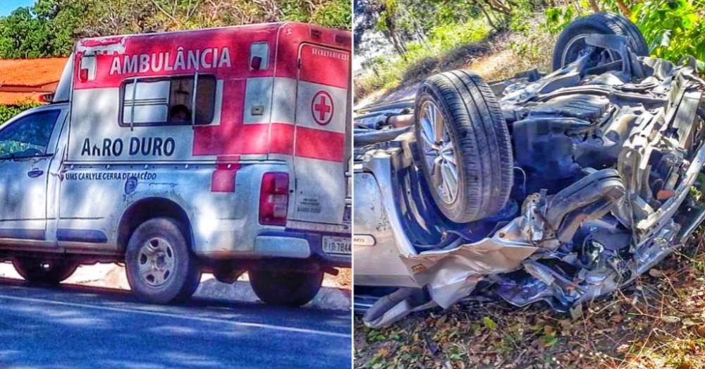 Carro de secretário de Floriano se envolve em acidente com ambulância em Lagoinha do Piauí