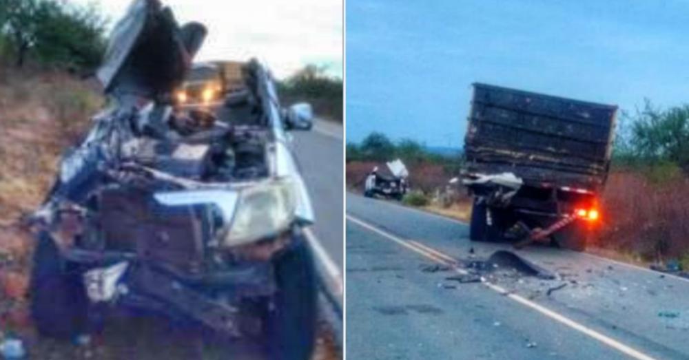 Acidente entre Hilux e Caminhão mata dois homens piauienses na BR-235