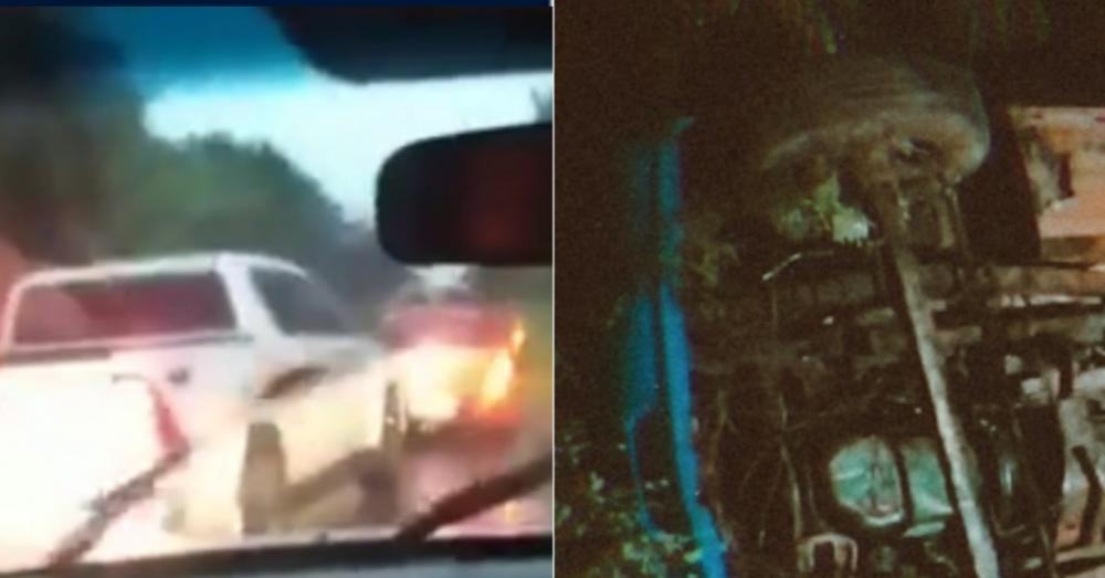 Van com passageiros tomba e carro bate em outro de funerária entre Nazária e Cerâmica Cil