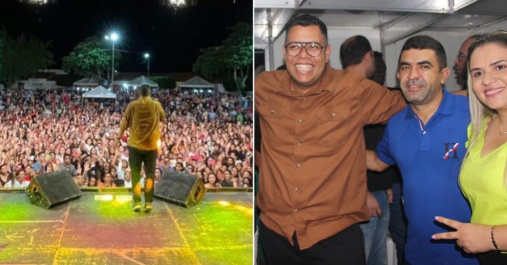 Anderson Freire emociona público e lota praça no dia do Evangélico em Água Branca; imagens