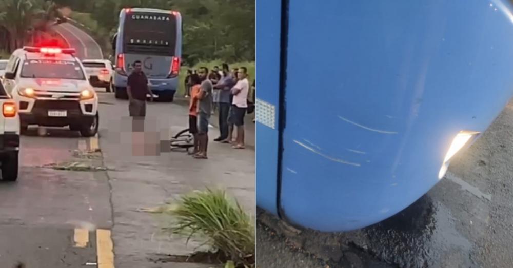 Acidente entre ônibus da Guanabara e bicicleta deixa ciclista morto em Monsenhor Gil