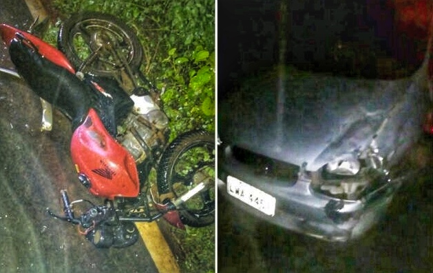 Homem tem o pé decepado em acidente entre carro em moto no Norte do Piauí