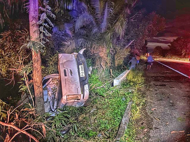 Acidente entre carro e animal mata duas pessoas e deixa uma gravemente ferida na BR-316