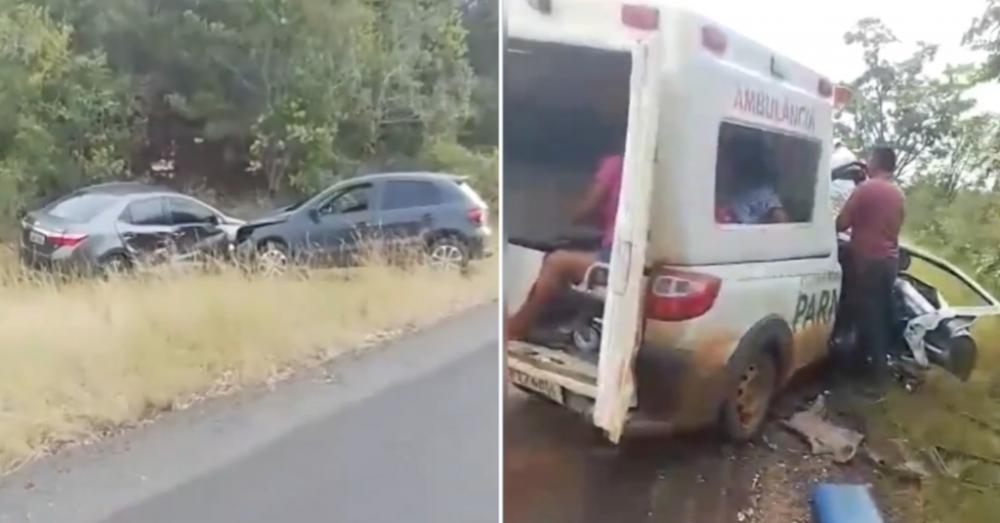 Acidente envolvendo ambulância e outros três carros deixa feridos em Palmeirais