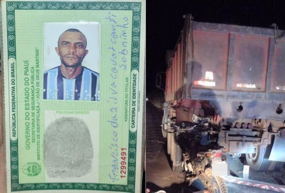 Homem morre ao bater moto em caminhão caçamba entre São Pedro do Piauí a Agricolândia