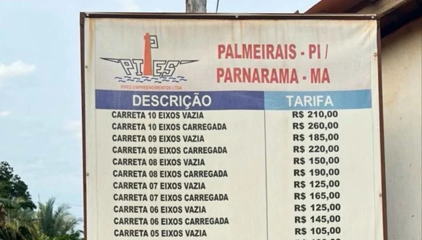 População reclama do valor das tarifas da balsa de Parnarama para Palmeirais