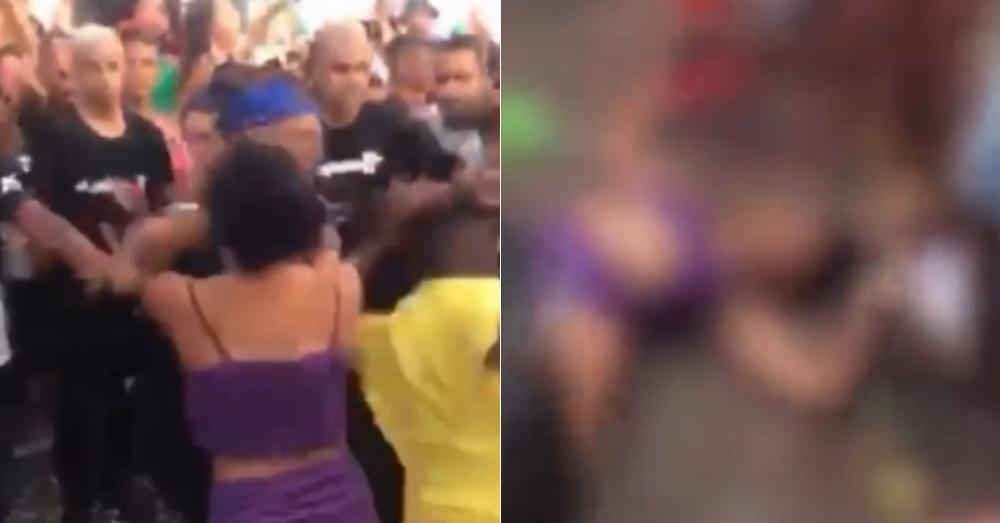Mulher leva soco de segurança durante show do Oh Polêmico no município de Floriano