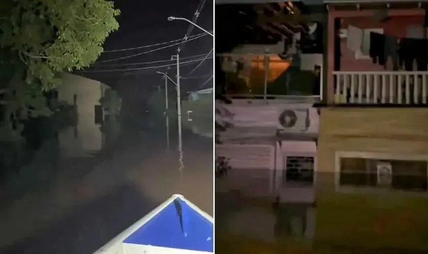Família é vista louvando em casa alagada no Rio Grande do Sul: “Verdadeiros adoradores”
