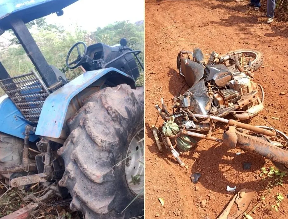 Homem de 50 anos morre em acidente entre moto e trator na zona rural de Palmeirais