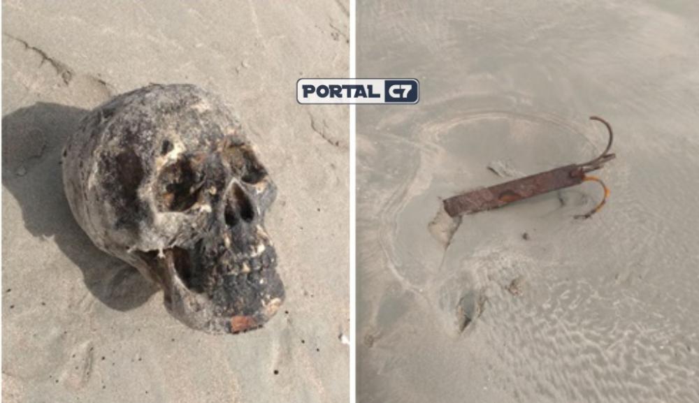 Crânio é encontrado no quebra Mar da Praia de Atalaia em Luís Correia