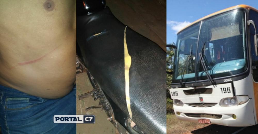 Bandidos assaltam homem e atiram em ônibus da Empresa Soares próximo a cidade de Palmeirais