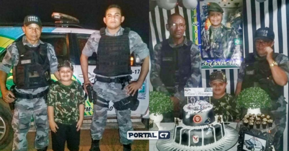 Polícia Militar do Piauí surpreende garoto no seu aniversário de 6 anos