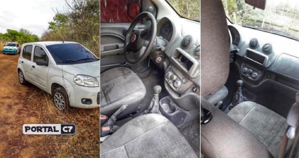 Carro utilizado no assalto aos Correios de Água Branca é encontrado abandonado na zona rural de Angical