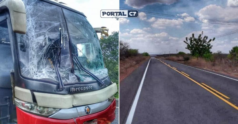 Caminhão Mercedes colide com ônibus da empresa Líder no interior do Piauí