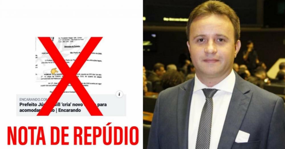 Prefeito de São Pedro do Piauí Júnior Bill: 'Nota de Repúdio'