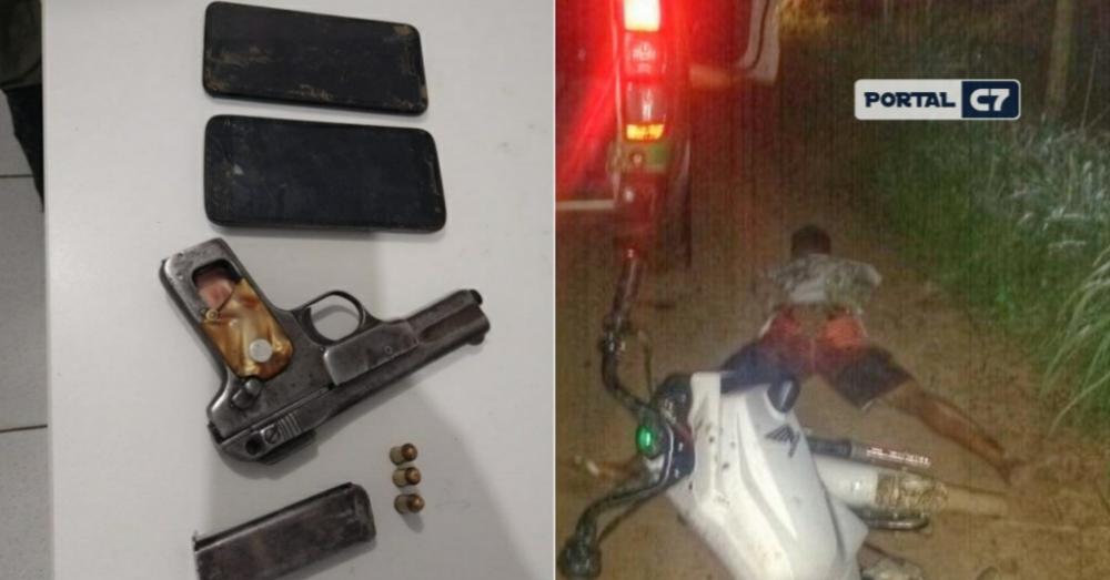 Jovem de Água Branca é preso após praticar roubos em São Pedro do Piauí; comparsa fugiu