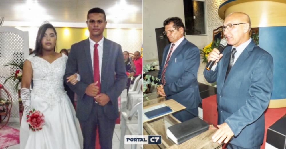 Casamento de Marciel e Jamilly na Igreja Assembléia de Deus Missões; imagens