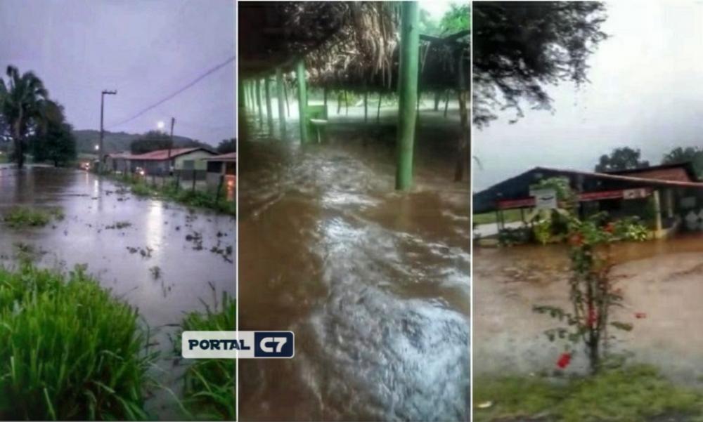 Temporal atinge Angical do Piauí deixa ruas e bairros alagados e assusta moradores