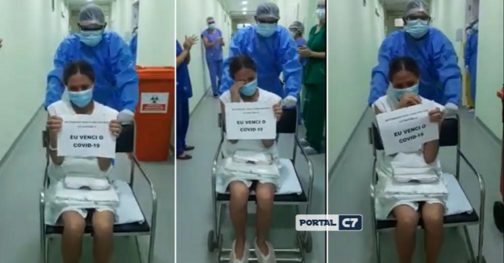 Emoção: Paciente da cidade de Palmeirais com Covid-19 deixa a UTI da maternidade