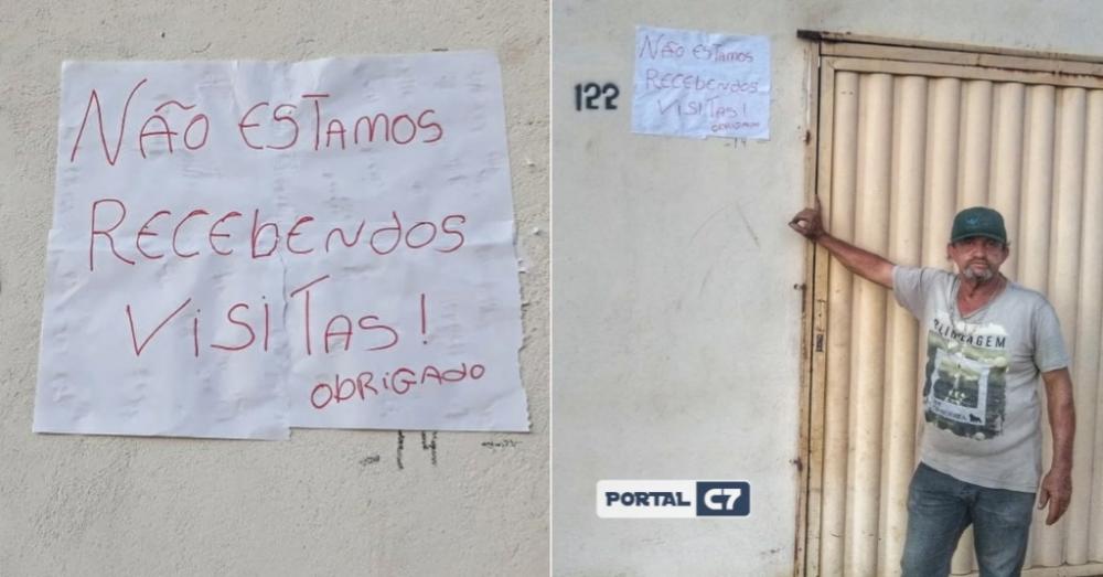 Família cola cartaz proibindo visitas para proteger idoso do coronavírus no Piauí