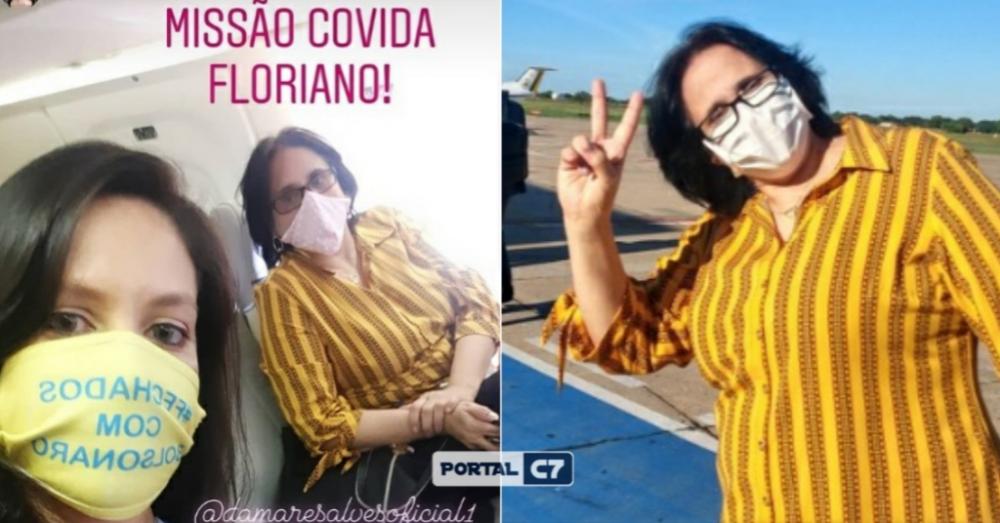 Damares chega ao Piauí para conhecer tratamento contra o coronavírus em Floriano