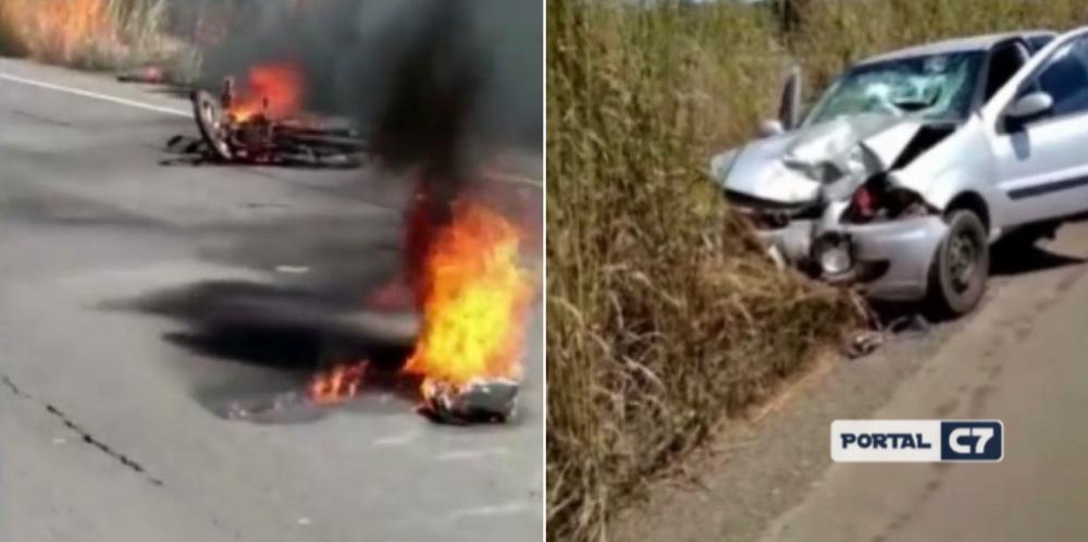 Motocicleta explode e mata idoso após colisão com carro na BR-343 no Piauí