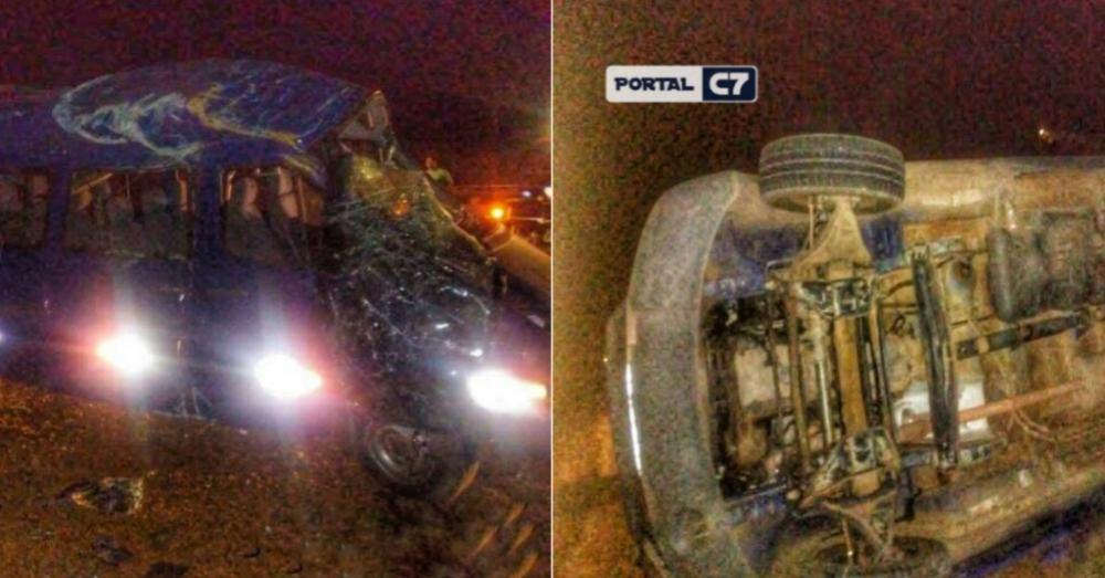 Motorista de van perde controle do veículo e capota em cidade do Piauí