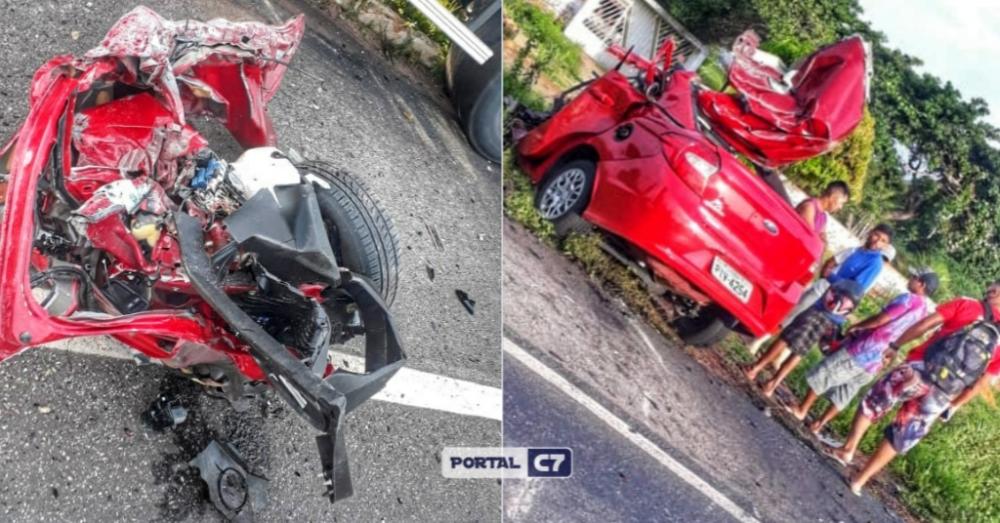 Motorista morre em colisão frontal entre carro e carreta em cidade do Piauí