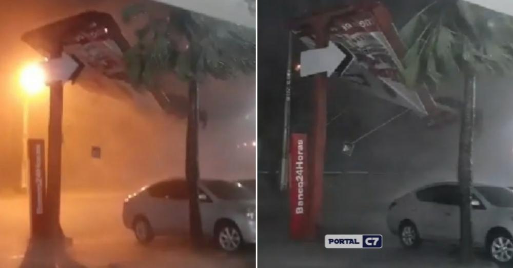 Vídeo: Forte chuva com ventania causa transtornos em cidade do Piauí