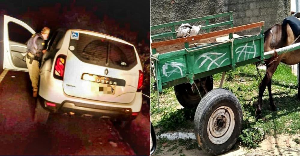 Bando é preso por roubar carro de blogueira usando carroça no litoral do Piauí